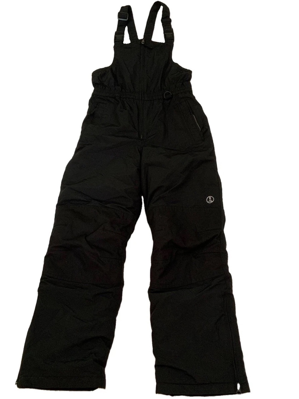 Land's End Squall Snow Bibs Overalls Black Grow-A-Longs Size 12 Unisex New